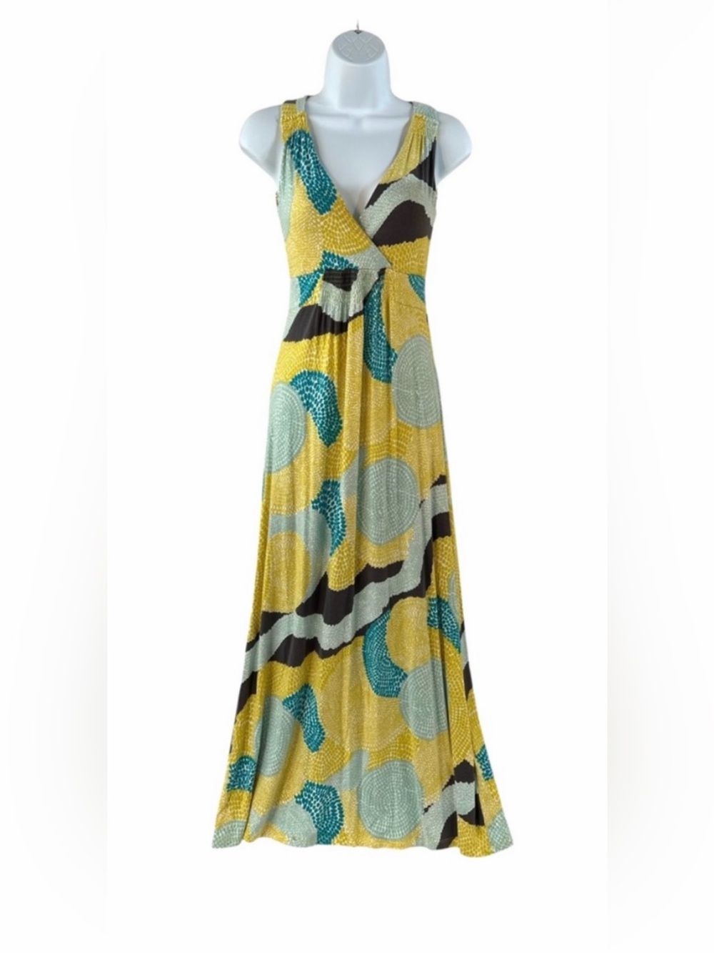 BODEN Resort Party Summer Wrap Jersey Stretch Mod Bold Print Sleeveless Maxi 16R